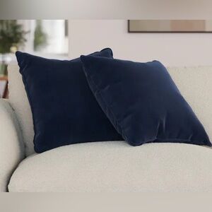 EUC Scandinavian Design Joei Velvet Navy Blue Pillows (Set of 2)